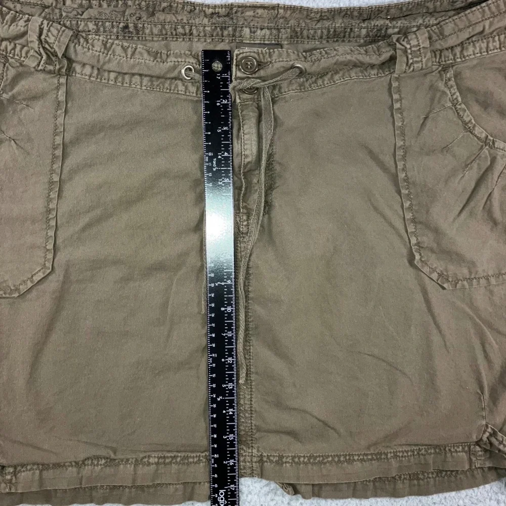 Utility Mini Skirt Women 5XL‎ Olive Drab Drawstring Casual Retro Outdoor y2k